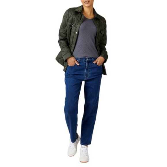 32 Degrees women's dark green puffer lightweight packable shirt jacket size L - Picture 2 of 8